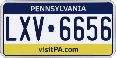 PA license plate LXV6656