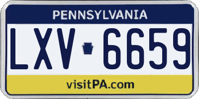 PA license plate LXV6659
