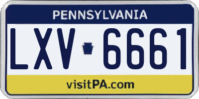 PA license plate LXV6661
