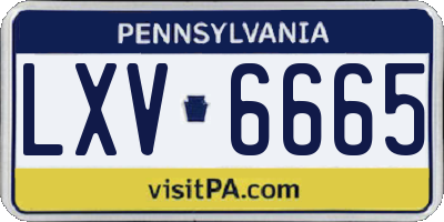 PA license plate LXV6665