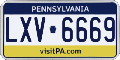 PA license plate LXV6669