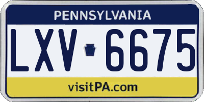 PA license plate LXV6675