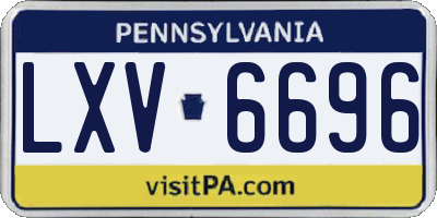 PA license plate LXV6696