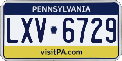PA license plate LXV6729