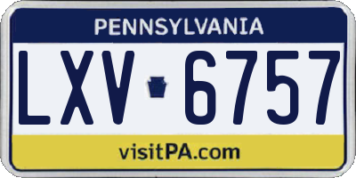 PA license plate LXV6757