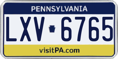 PA license plate LXV6765