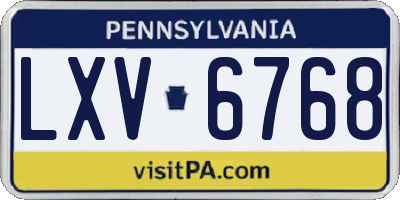 PA license plate LXV6768