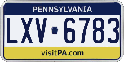 PA license plate LXV6783