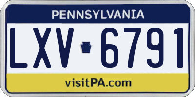 PA license plate LXV6791