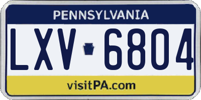 PA license plate LXV6804