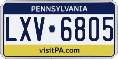 PA license plate LXV6805
