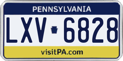PA license plate LXV6828