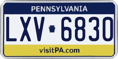 PA license plate LXV6830