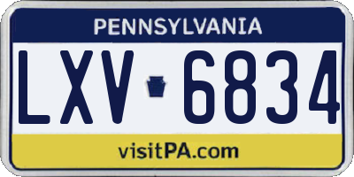 PA license plate LXV6834
