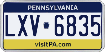 PA license plate LXV6835