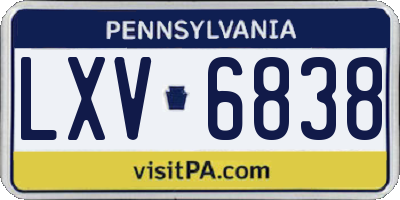PA license plate LXV6838