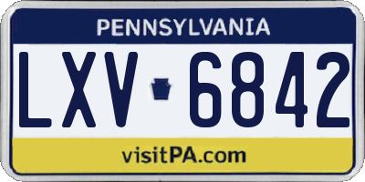PA license plate LXV6842