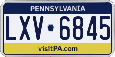 PA license plate LXV6845