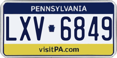 PA license plate LXV6849