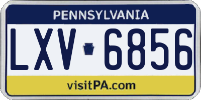 PA license plate LXV6856