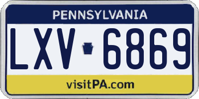 PA license plate LXV6869
