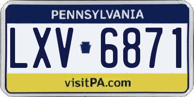 PA license plate LXV6871