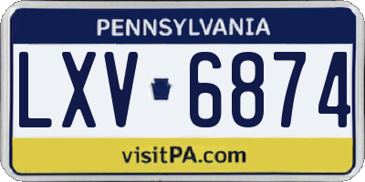 PA license plate LXV6874