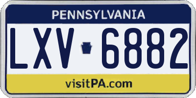 PA license plate LXV6882