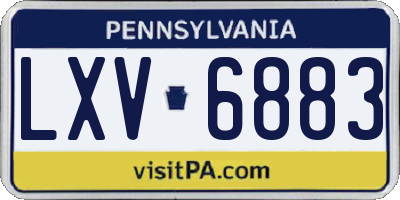 PA license plate LXV6883