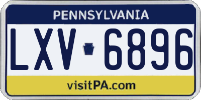 PA license plate LXV6896