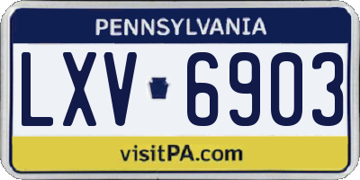 PA license plate LXV6903