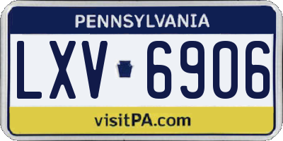 PA license plate LXV6906