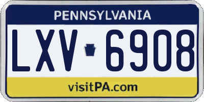PA license plate LXV6908