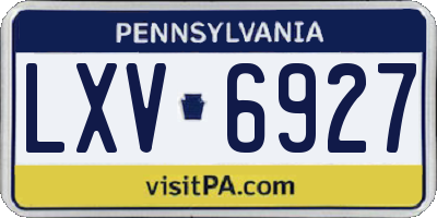 PA license plate LXV6927