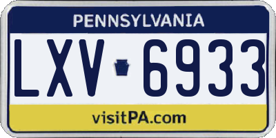 PA license plate LXV6933