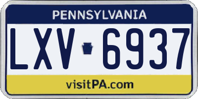 PA license plate LXV6937