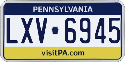 PA license plate LXV6945