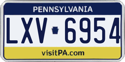 PA license plate LXV6954