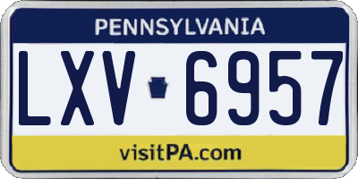 PA license plate LXV6957