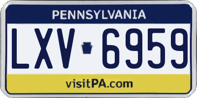 PA license plate LXV6959