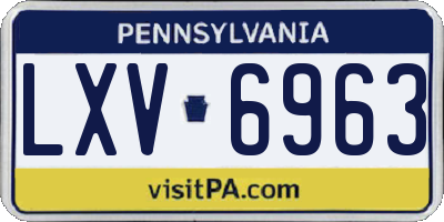 PA license plate LXV6963