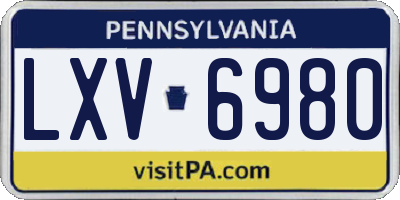 PA license plate LXV6980