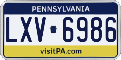 PA license plate LXV6986
