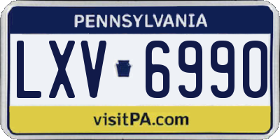 PA license plate LXV6990