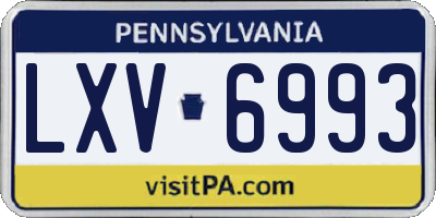 PA license plate LXV6993