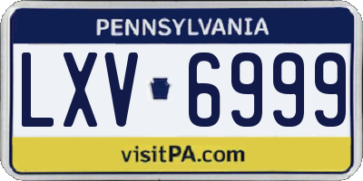 PA license plate LXV6999