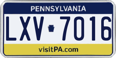 PA license plate LXV7016