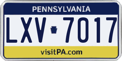 PA license plate LXV7017