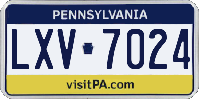 PA license plate LXV7024