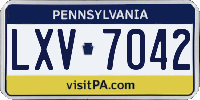 PA license plate LXV7042
